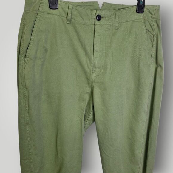 Rag & Bone Jones Barrel Leg Pants Olive Green 100% Cotton Size 8 - Picture 4 of 9